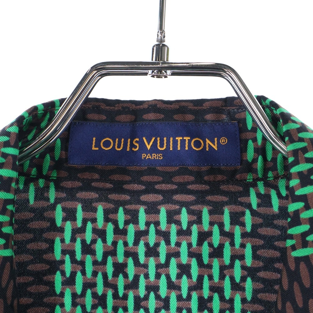 LOUIS VUITTON(ルイヴィトン) 24SS Open Collar Short Sleeve Silk Shirt RM241 FYQ HQS62W 1AFJAT オープンカラー ショートスリーブ シルク半袖シャツ グリーン/ブラウン