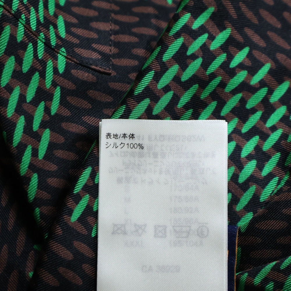 LOUIS VUITTON(ルイヴィトン) 24SS Open Collar Short Sleeve Silk Shirt RM241 FYQ HQS62W 1AFJAT オープンカラー ショートスリーブ シルク半袖シャツ グリーン/ブラウン