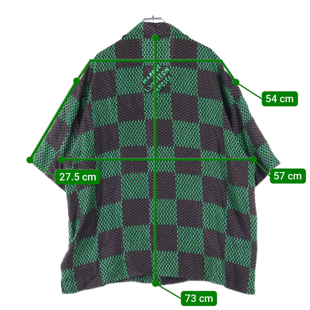LOUIS VUITTON(ルイヴィトン) 24SS Open Collar Short Sleeve Silk Shirt RM241 FYQ HQS62W 1AFJAT オープンカラー ショートスリーブ シルク半袖シャツ グリーン/ブラウン