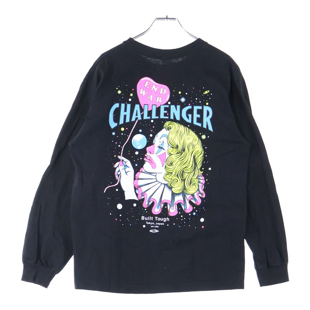 CHALLENGER(チャレンジャー) END WAR L/S TEE 201MT-1300 エンド ウォー プリント クルーネック長袖Tシャツカットソー ロングスリーブ ロンT ブラック