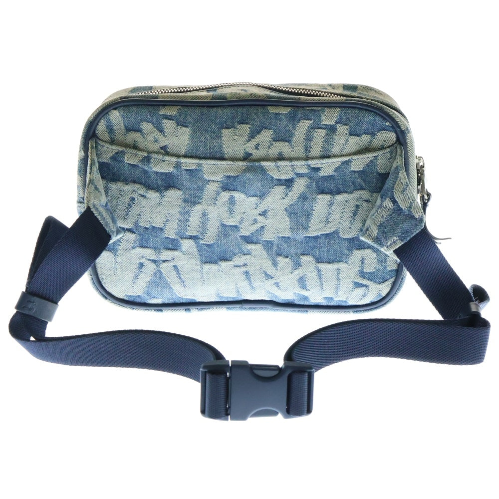 SUPREME(シュプリーム) 22SS Fat Tip Jacquard Denim Waist Bag ファットティップジャカードデニムウエストバッグ ショルダーバッグ ブルー