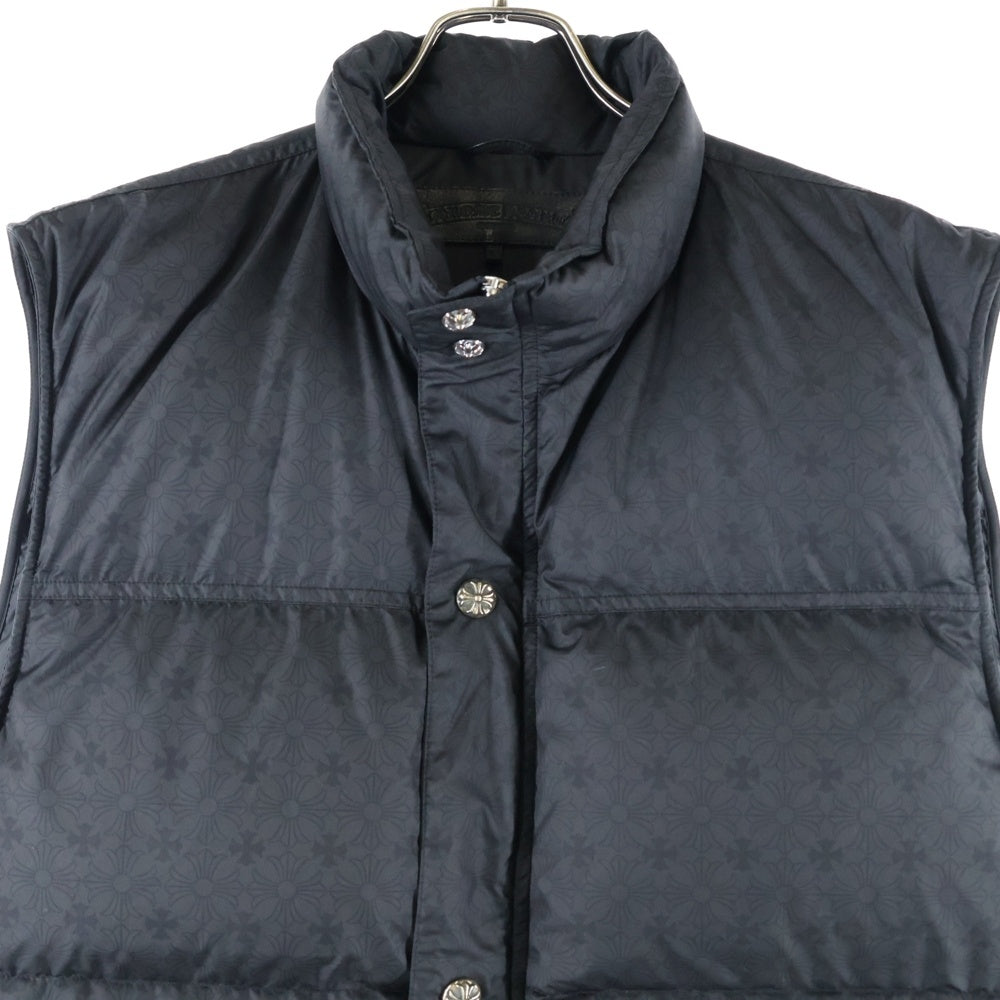 CHROME HEARTS(クロムハーツ) STIFF VEST スティッフ CHプラス総柄クロスボールボタンナイロンダウンベスト ブラック
