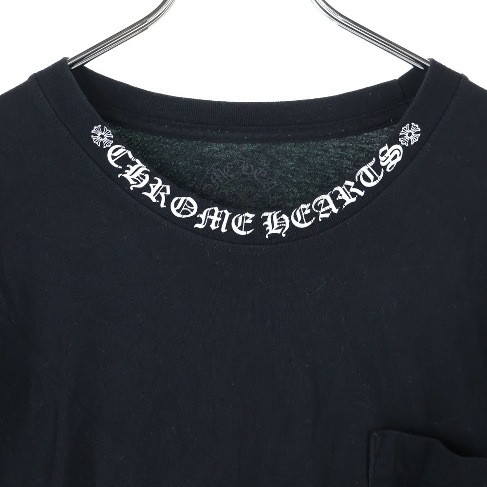 CHROME HEARTS(クロムハーツ) CH LS 1 ネックロゴプリント長袖カットソー 長袖Tシャツ ロングスリーブカットソー ロンT アームロゴ ブラック