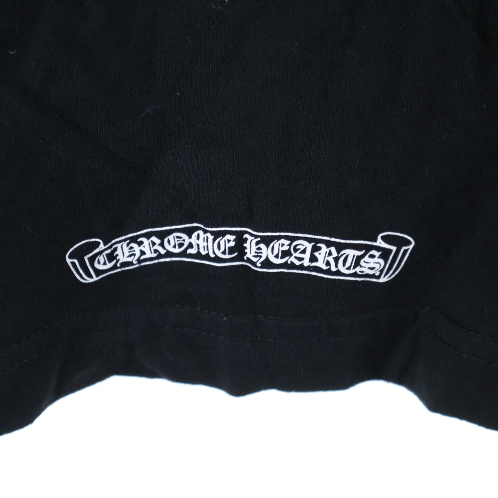 CHROME HEARTS(クロムハーツ) CH LS 1 ネックロゴプリント長袖カットソー 長袖Tシャツ ロングスリーブカットソー ロンT アームロゴ ブラック