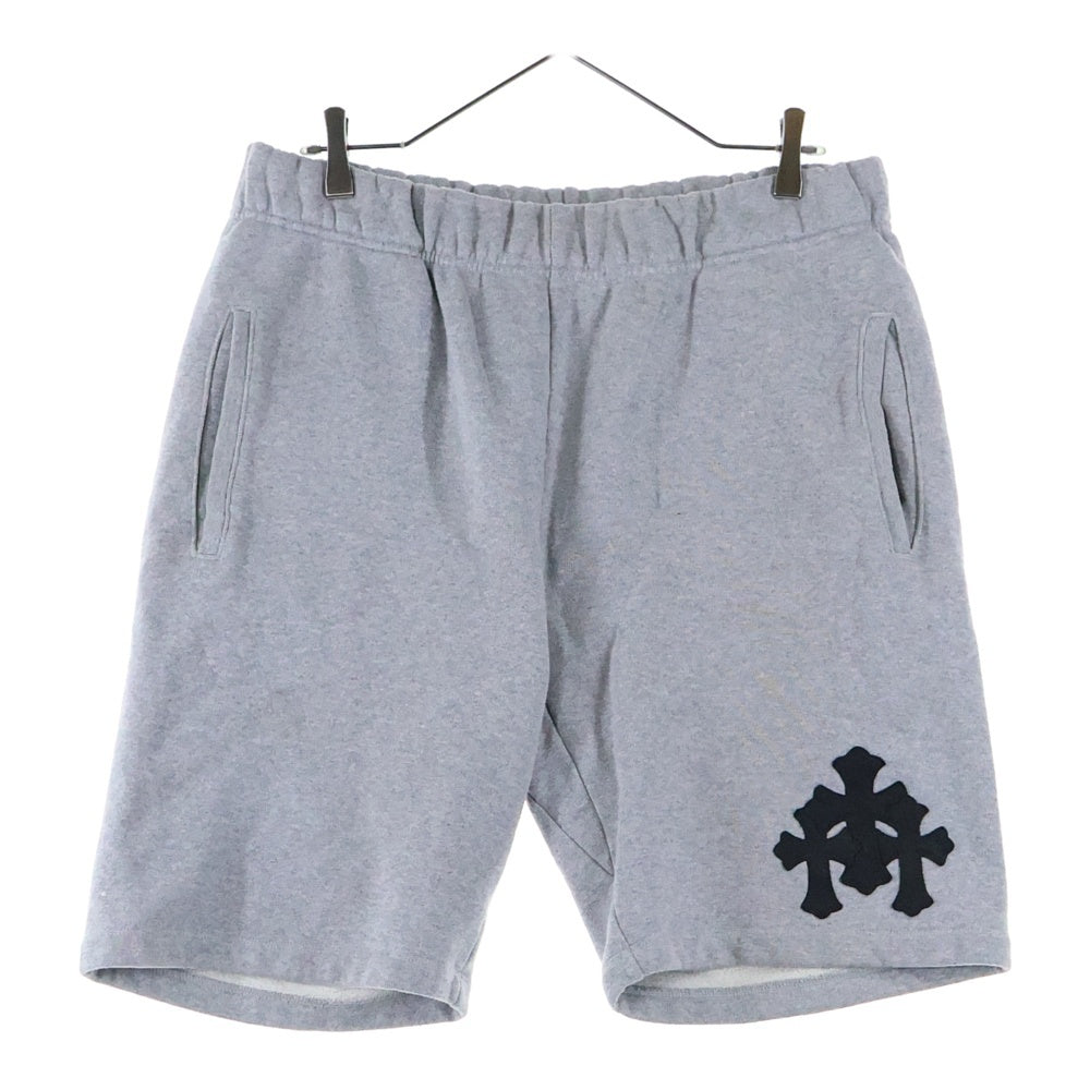 CHROME HEARTS(クロムハーツ) GRP Y NOT 3 Cemetery Cross Patch Sweat Shorts ワイノット 3セメタリークロスパッチショートパンツ ショーツ グレー