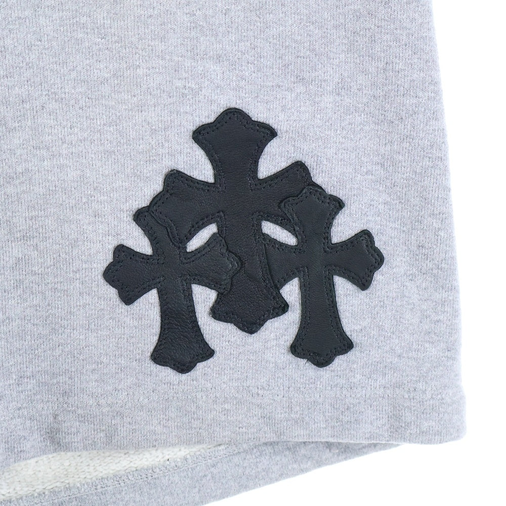 CHROME HEARTS(クロムハーツ) GRP Y NOT 3 Cemetery Cross Patch Sweat Shorts ワイノット 3セメタリークロスパッチショートパンツ ショーツ グレー