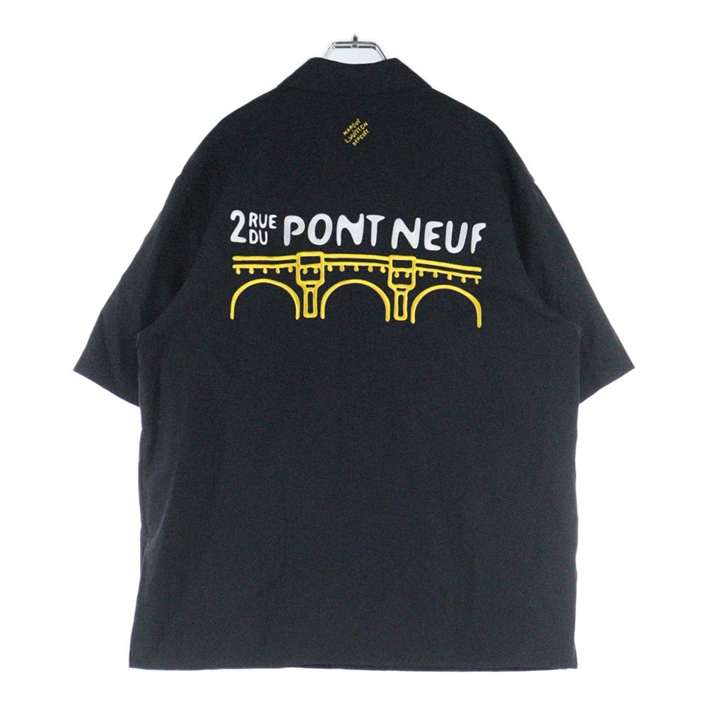 LOUIS VUITTON(ルイヴィトン) 24SS ロゴ刺繍半袖オープンカラーシャツ ブラック RM241 IKE HQS95W