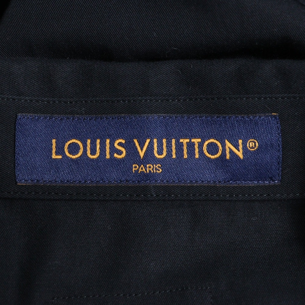 LOUIS VUITTON(ルイヴィトン) 24SS ロゴ刺繍半袖オープンカラーシャツ ブラック RM241 IKE HQS95W
