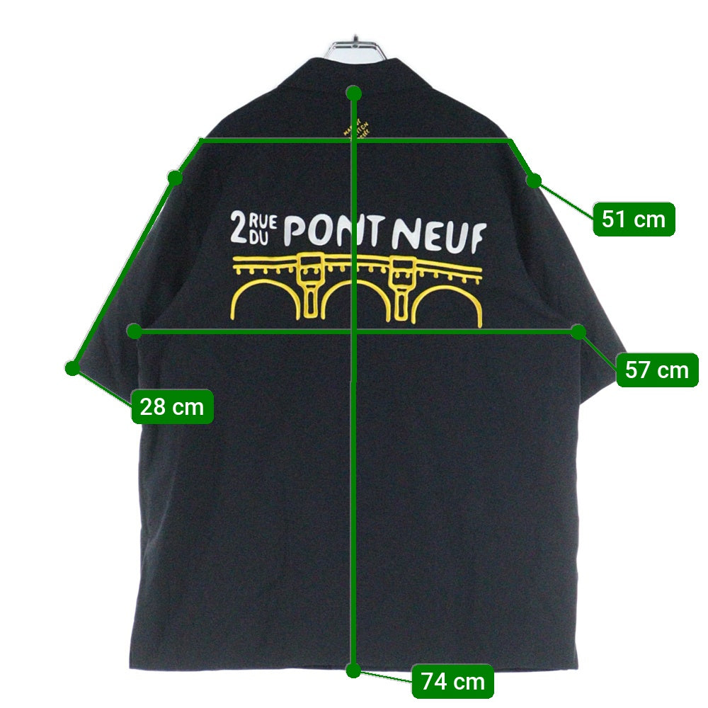 LOUIS VUITTON(ルイヴィトン) 24SS ロゴ刺繍半袖オープンカラーシャツ ブラック RM241 IKE HQS95W