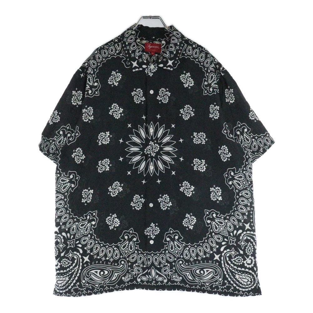 SUPREME(シュプリーム) 21SS Bandana Silk Shirts バンダナシルク半袖シャツ ブラック