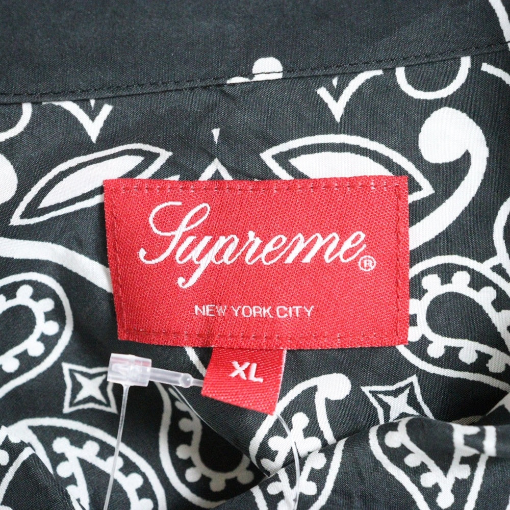 SUPREME(シュプリーム) 21SS Bandana Silk Shirts バンダナシルク半袖シャツ ブラック