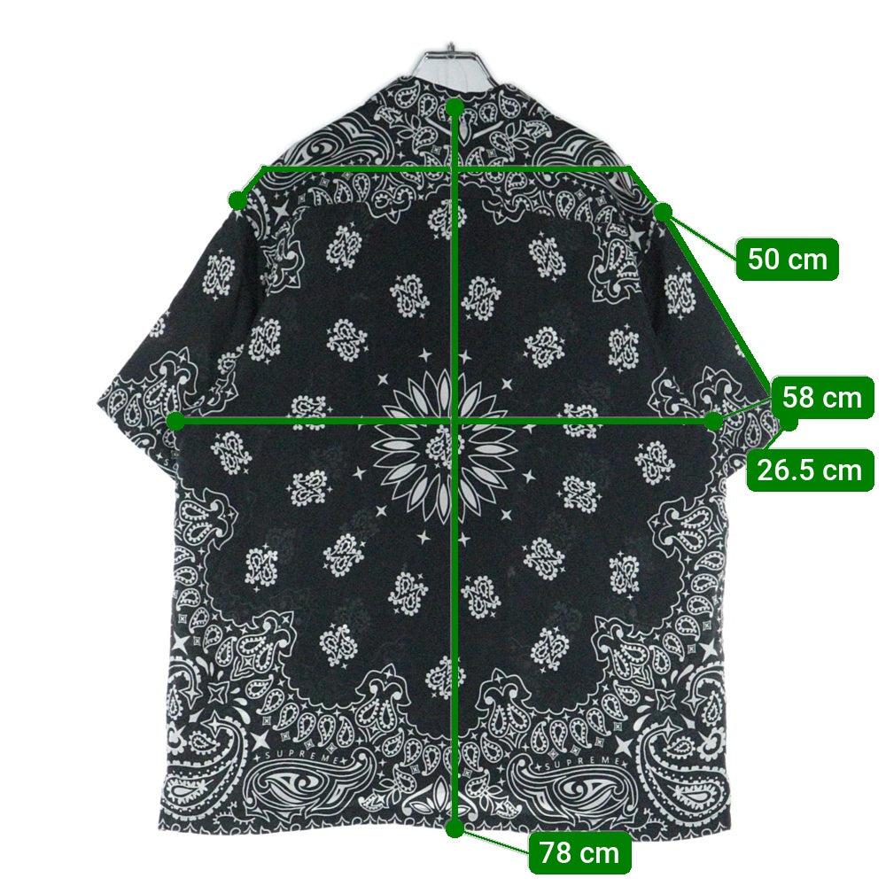 SUPREME(シュプリーム) 21SS Bandana Silk Shirts バンダナシルク半袖シャツ ブラック