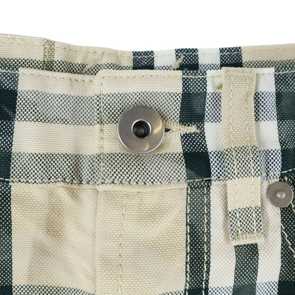 BURBERRY(バーバリー) 25SS Embroidered Check Denim Mini Skirt 8099675 エンブロイダリー ノバチェック デニムミニスカート レディース ベージュ/グリーン