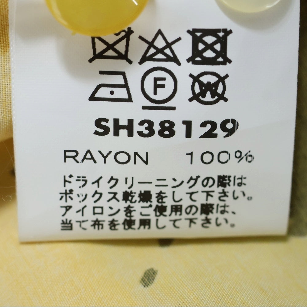 NO BRAND(ノーブランド) RAYON S/S ARGYLE Style SH38129 アーガイルチェックレーヨン半袖オープンカラーシャツ イエロー
