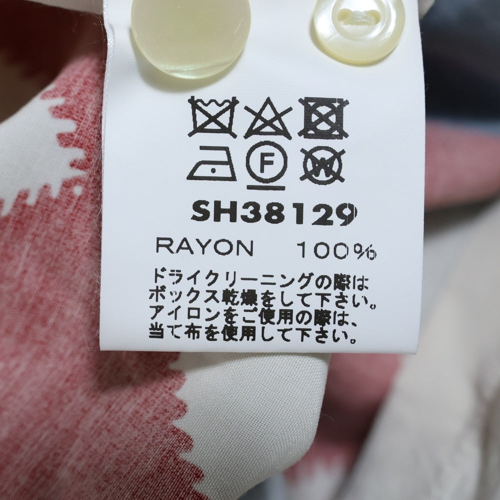 NO BRAND(ノーブランド) RAYON S/S ARGYLE Style SH38129 アーガイルチェックレーヨン半袖オープンカラーシャツ グレー