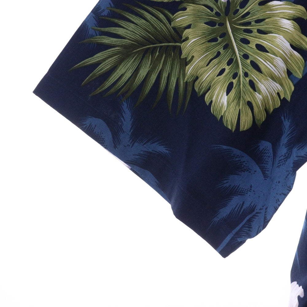 PACIFIC LEGEND(パシフィックレジェンド) ALOHA SHIRTS MADE IN USA 総柄アロハシャツ アメリカ製 ネイビー