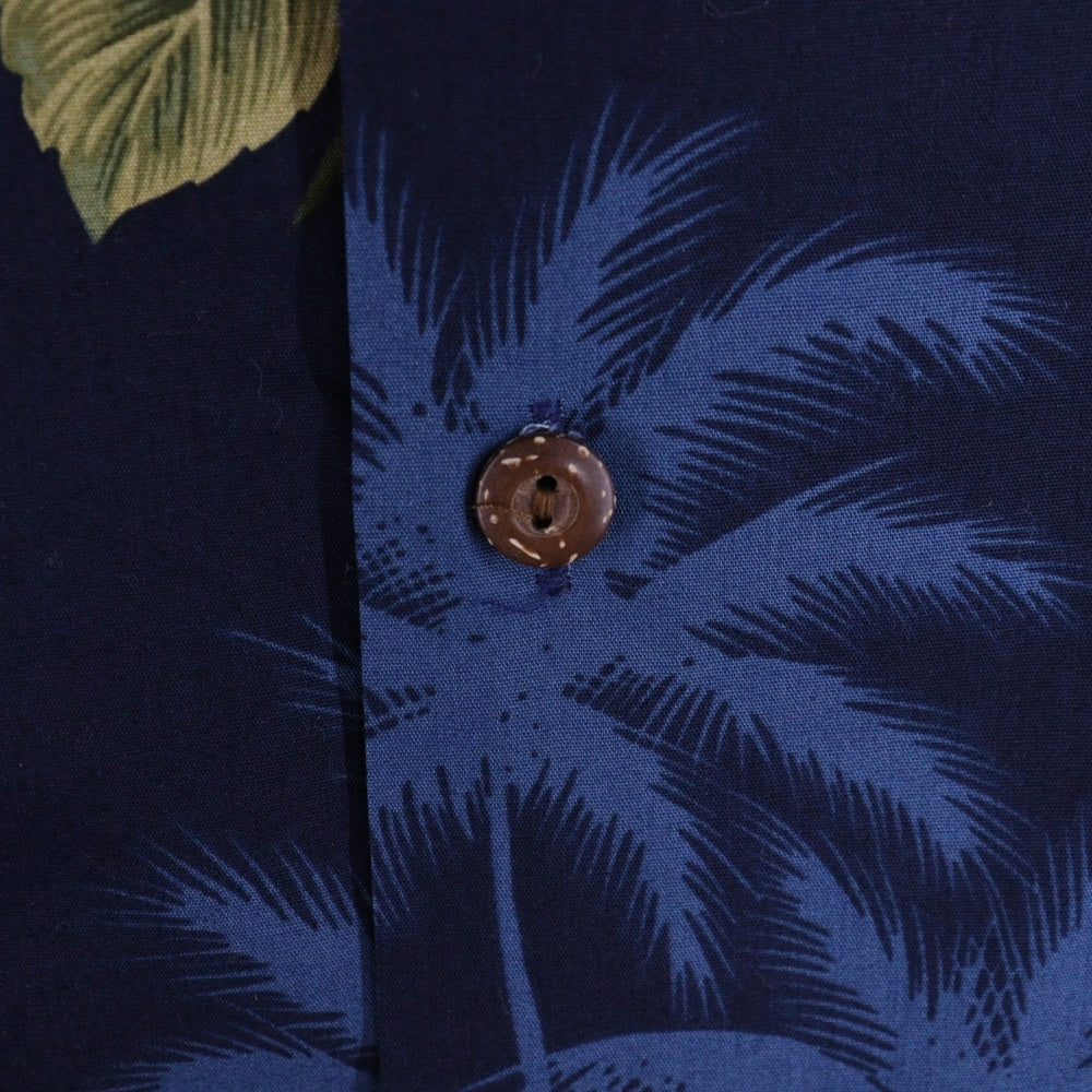 PACIFIC LEGEND(パシフィックレジェンド) ALOHA SHIRTS MADE IN USA 総柄アロハシャツ アメリカ製 ネイビー