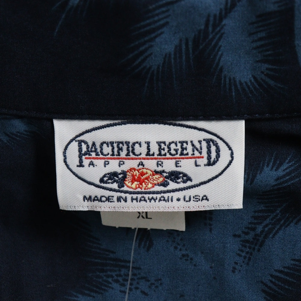 PACIFIC LEGEND(パシフィックレジェンド) ALOHA SHIRTS MADE IN USA 総柄アロハシャツ アメリカ製 ネイビー