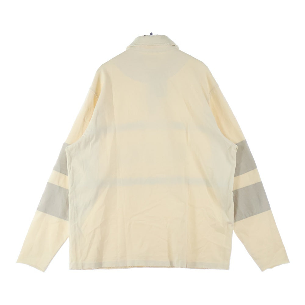 Honor The Gift(オナーザギフト) over size rugby shirt ダメージ加工 オーバーサイズラグビーシャツ ラガーシャツ アイボリー