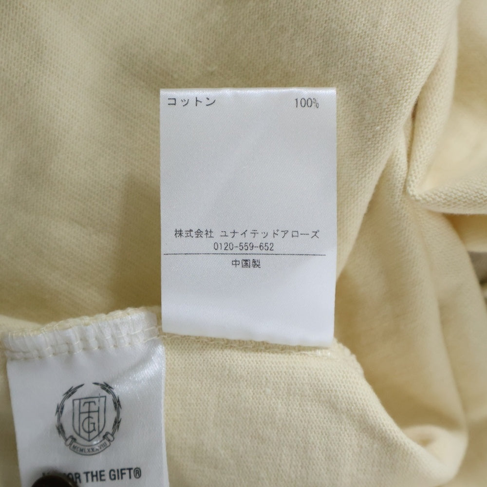 Honor The Gift(オナーザギフト) over size rugby shirt ダメージ加工 オーバーサイズラグビーシャツ ラガーシャツ アイボリー