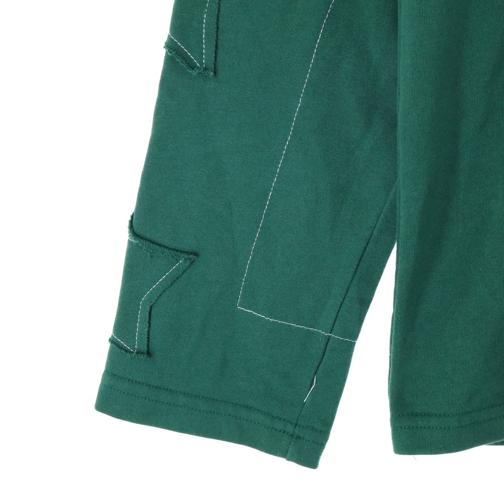 NO BRAND(ノーブランド) la fam sew and cut star LS フロントロゴ刺繍クルーネックロングスリーブTシャツカットソー ロンT グリーン