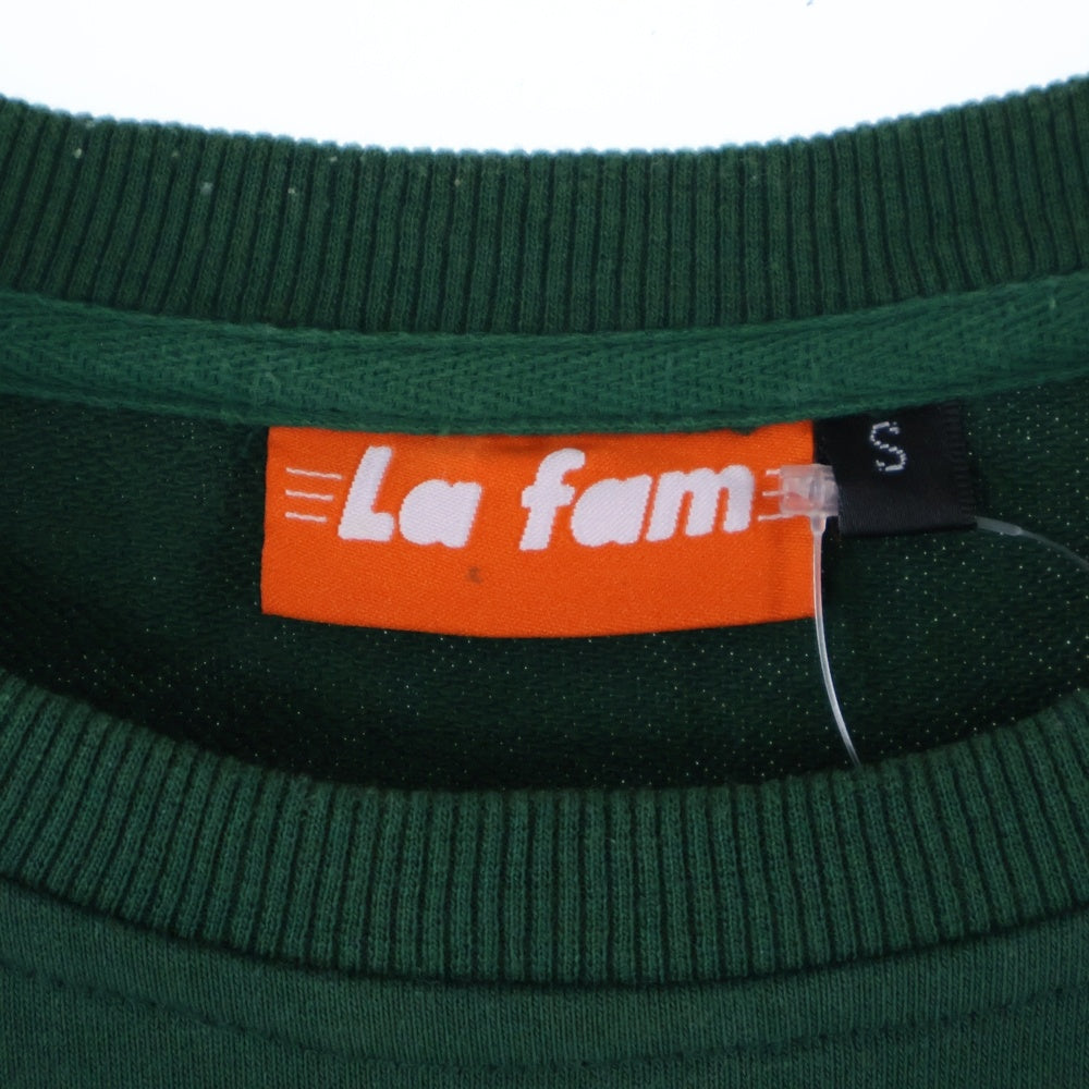 NO BRAND(ノーブランド) la fam sew and cut star LS フロントロゴ刺繍クルーネックロングスリーブTシャツカットソー ロンT グリーン