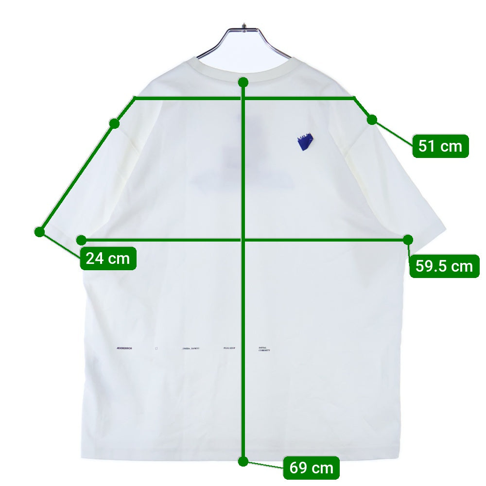 ADER ERROR(アーダーエラー) 梅田阪急限定 プリントクルーネックTシャツ半袖カットソー ホワイト BO05FYTS0105OW