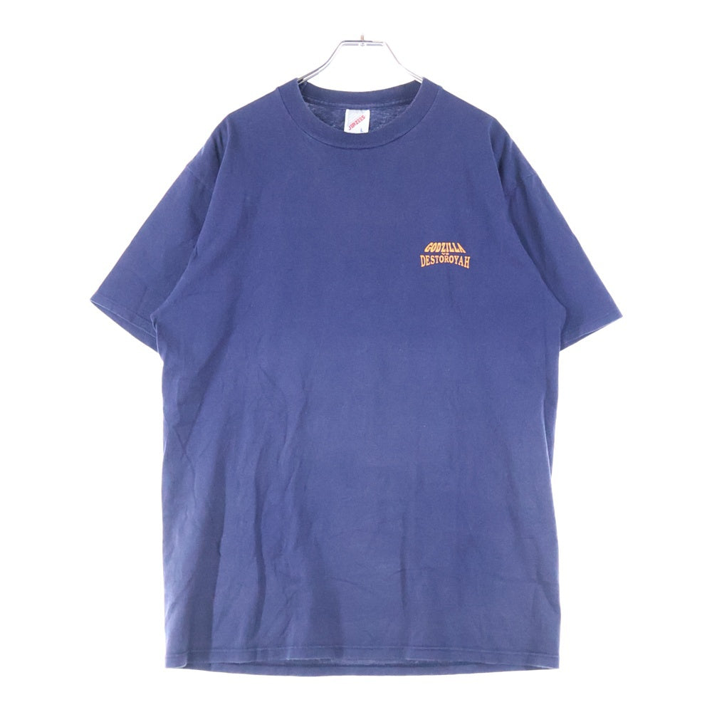 VINTAGE(ヴィンテージ) 90s vintage godzilla destroyah jerzeesタグ ゴジラvsデストロイア ムービーT クルーネック半袖Tシャツカットソー ネイビー