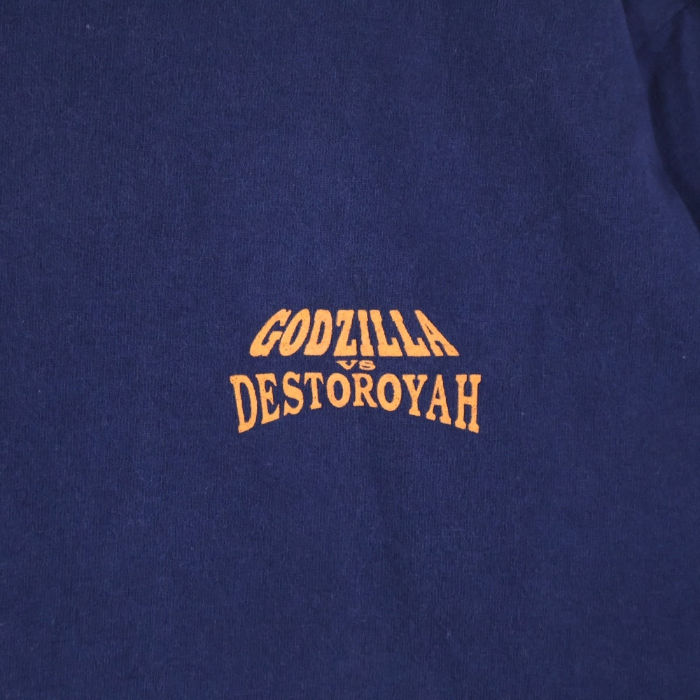 VINTAGE(ヴィンテージ) 90s vintage godzilla destroyah jerzeesタグ ゴジラvsデストロイア ムービーT クルーネック半袖Tシャツカットソー ネイビー