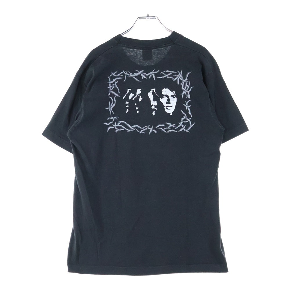 VINTAGE(ヴィンテージ) 90s vintage crowded house woodface fruit of the loomタグ クラウデットハウス ウッドフェイス クルーネック半袖Tシャツカットソー バンT ブラック