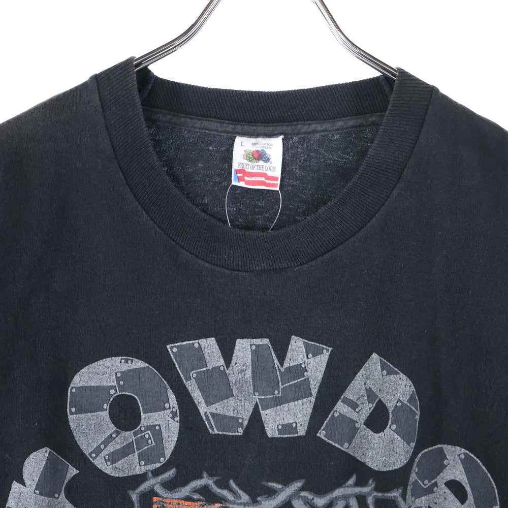 VINTAGE(ヴィンテージ) 90s vintage crowded house woodface fruit of the loomタグ クラウデットハウス ウッドフェイス クルーネック半袖Tシャツカットソー バンT ブラック