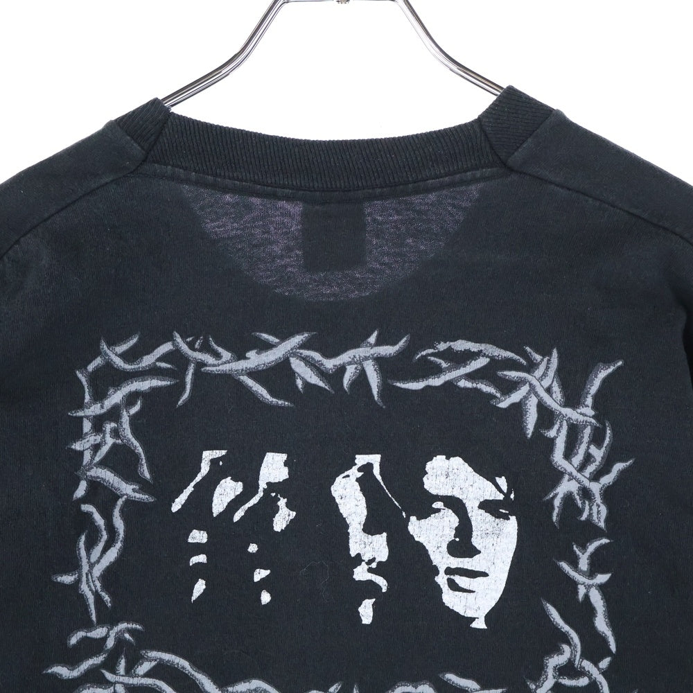 VINTAGE(ヴィンテージ) 90s vintage crowded house woodface fruit of the loomタグ クラウデットハウス ウッドフェイス クルーネック半袖Tシャツカットソー バンT ブラック