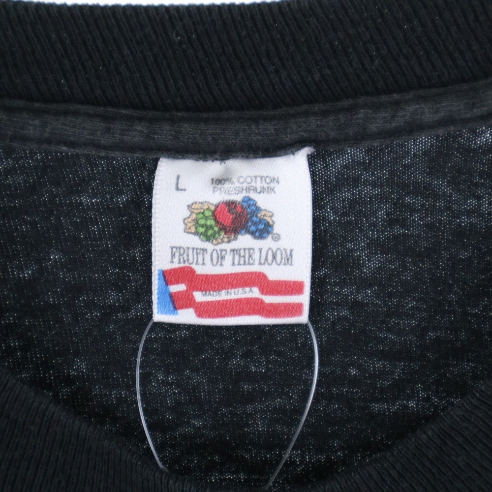 VINTAGE(ヴィンテージ) 90s vintage crowded house woodface fruit of the loomタグ クラウデットハウス ウッドフェイス クルーネック半袖Tシャツカットソー バンT ブラック