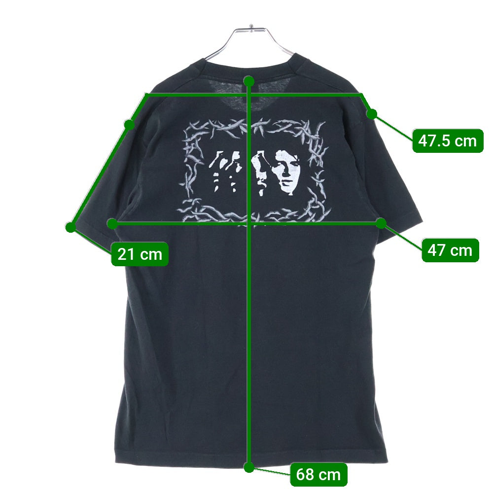 VINTAGE(ヴィンテージ) 90s vintage crowded house woodface fruit of the loomタグ クラウデットハウス ウッドフェイス クルーネック半袖Tシャツカットソー バンT ブラック