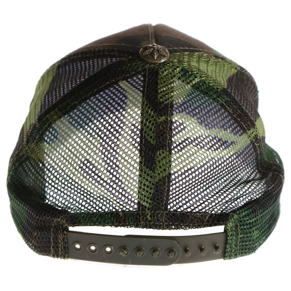CHROME HEARTS(クロムハーツ) 3STAR TRUCKER CAP スターレザーパッチ スターボール付 カモフラ メッシュ トラッカーキャップ ベースボールキャップ 帽子 カーキ