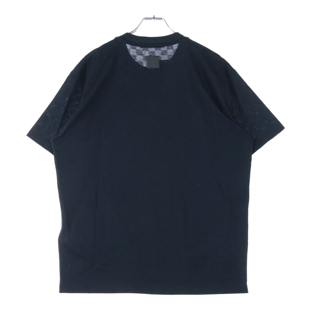 LOUIS VUITTON(ルイヴィトン) 25SS フロントロゴ ビーズデザイン クルーネック半袖Tシャツカットソー ブラック RM252M JUV HTY93W