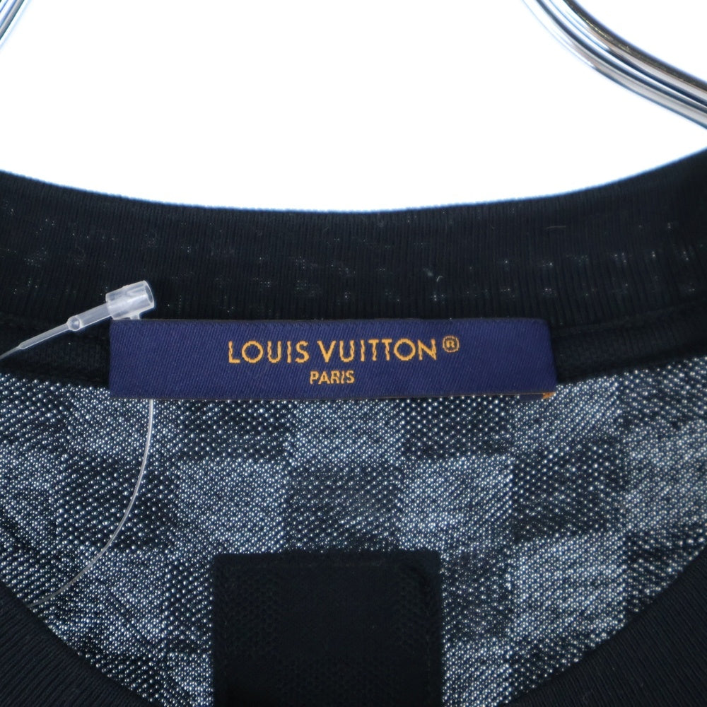 LOUIS VUITTON(ルイヴィトン) 25SS フロントロゴ ビーズデザイン クルーネック半袖Tシャツカットソー ブラック RM252M JUV HTY93W