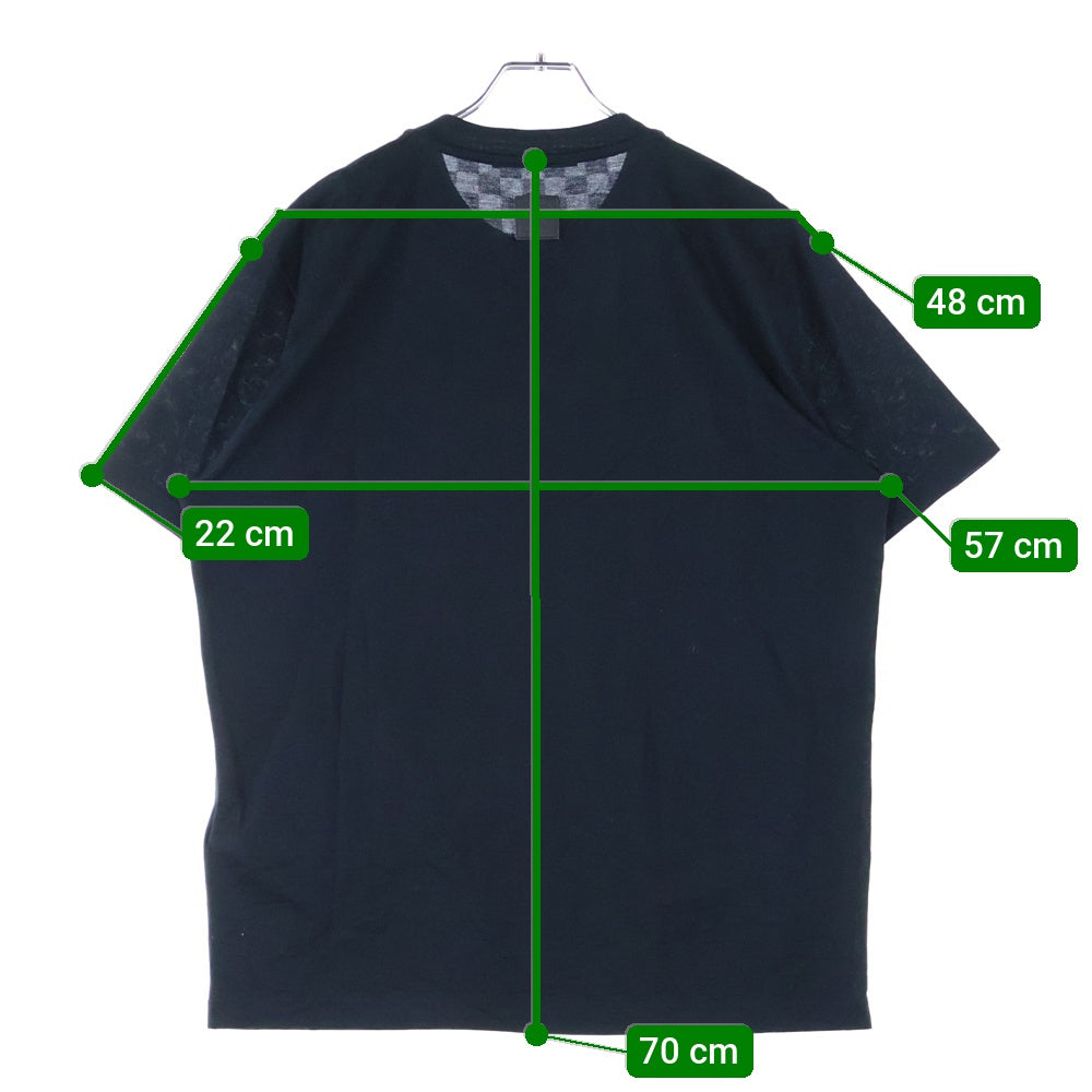 LOUIS VUITTON(ルイヴィトン) 25SS フロントロゴ ビーズデザイン クルーネック半袖Tシャツカットソー ブラック RM252M JUV HTY93W