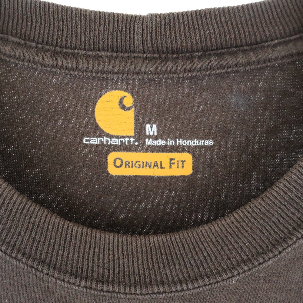 CARHARTT(カーハート) フロントワンポイントロゴ刺?ポケット クルーネック半袖Tシャツカットソー ブラウン