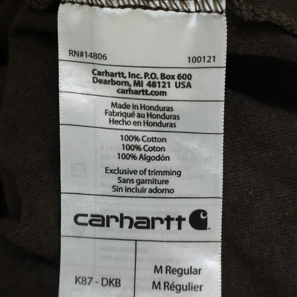 CARHARTT(カーハート) フロントワンポイントロゴ刺?ポケット クルーネック半袖Tシャツカットソー ブラウン