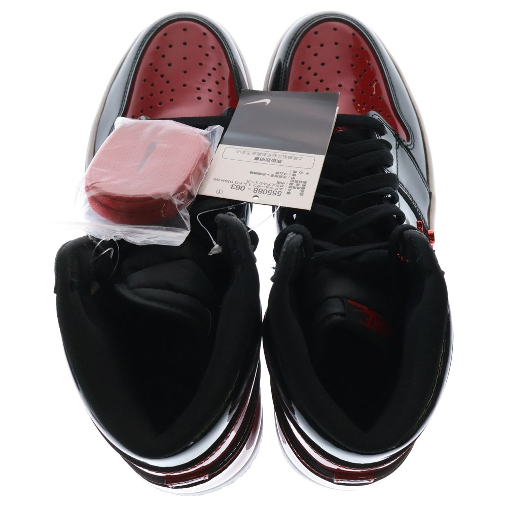 NIKE(ナイキ) AIR JORDAN 1 RETRO HIGH OG BRED PATENT 555088-063 エアジョーダン1レトロハイ ブレッド パテント ハイカットスニーカー レッド/ブラック US9/27.0cm
