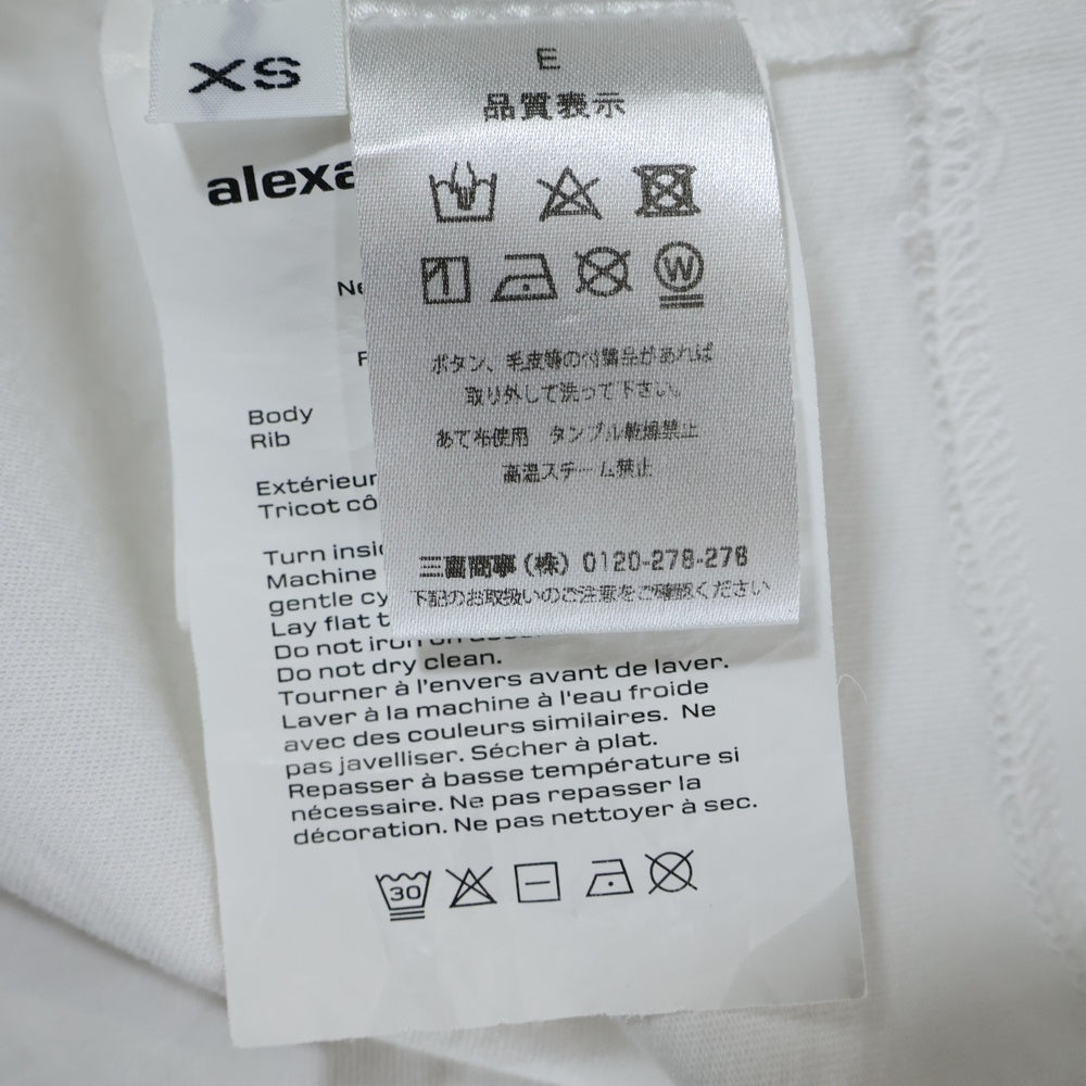 ALEXANDER WANG(アレキサンダーワン) クロップド ポッケト クルーネック半袖Tシャツカットソー ホワイト レディース 1CC2221635