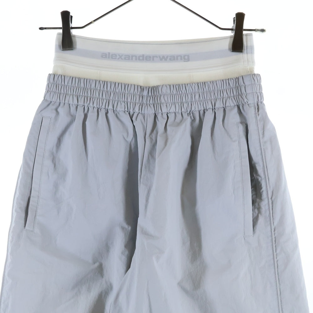 ALEXANDER WANG(アレキサンダーワン) ミッドライズ トラックパンツ ウエストロゴ グレー レディース 1WC1244661