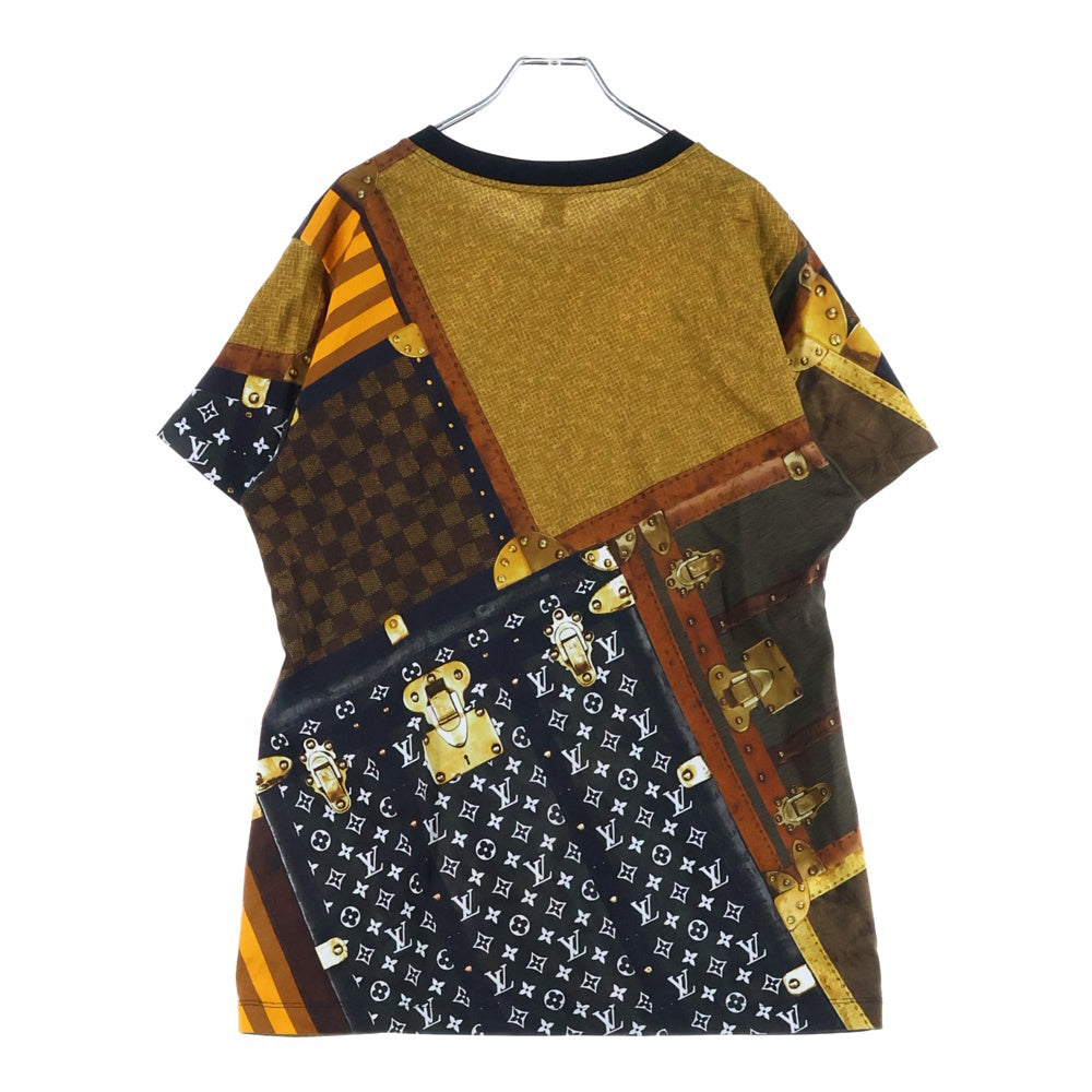 LOUIS VUITTON(ルイヴィトン) 25SS トランクプリント クルーネック半袖Tシャツカットソー ブラウン RM251WB WHV FSJT82