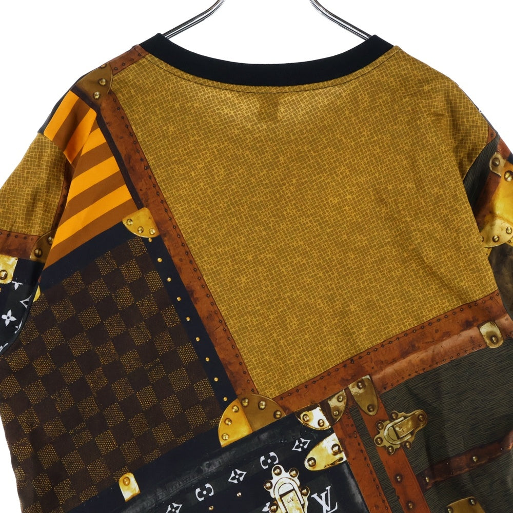 LOUIS VUITTON(ルイヴィトン) 25SS トランクプリント クルーネック半袖Tシャツカットソー ブラウン RM251WB WHV FSJT82