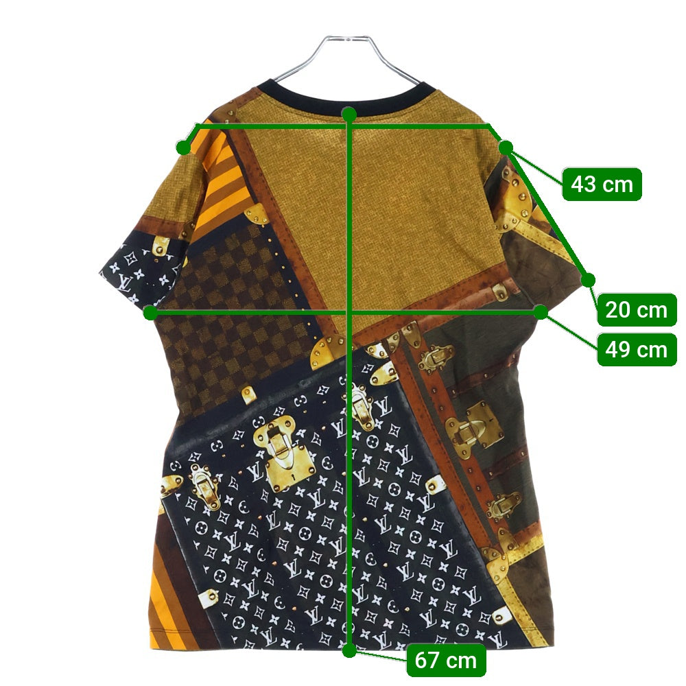 LOUIS VUITTON(ルイヴィトン) 25SS トランクプリント クルーネック半袖Tシャツカットソー ブラウン RM251WB WHV FSJT82