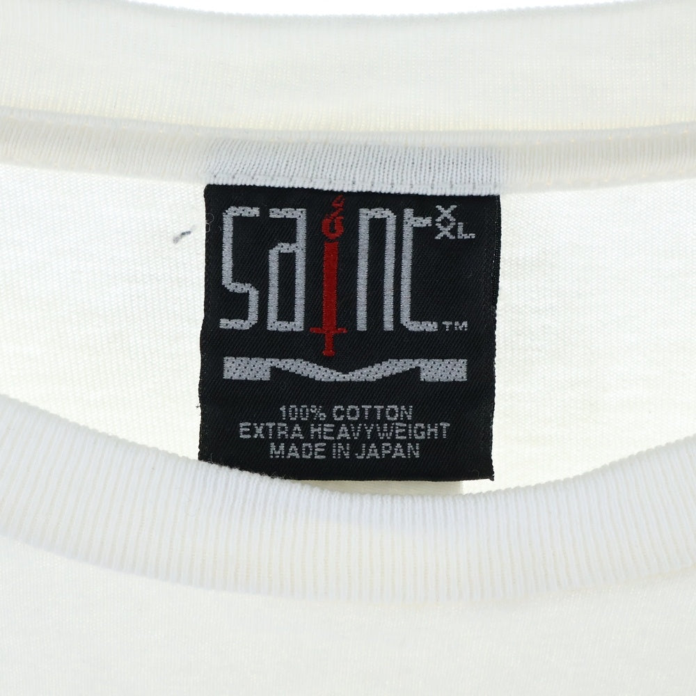 SAINT MICHAEL(セントマイケル) 24SS SS TEE MONEY SM-YS8-0000-010 ヴィンテージ加工 マネー プリント クルーネック半袖Tシャツカットソー ホワイト