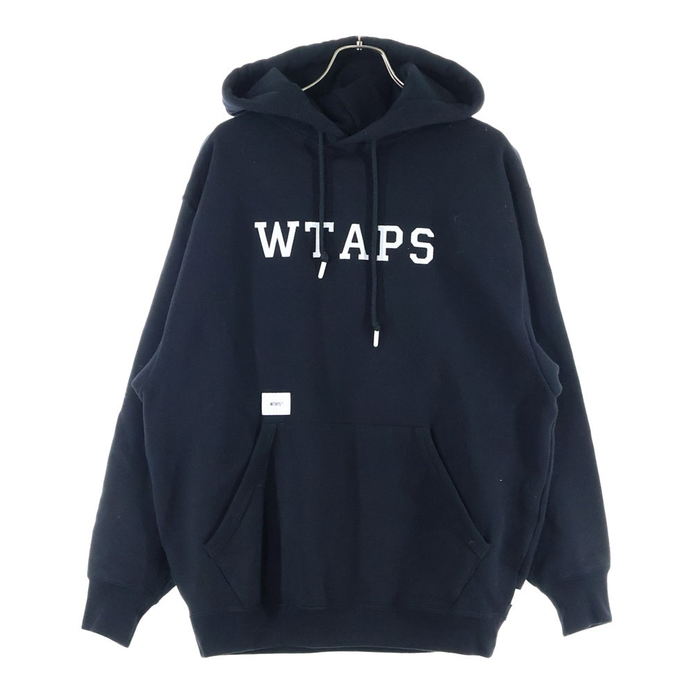 WTAPS(ダブルタップス) 24SS ACADEMY HOODY COLLEGE 241ATDT-CSM04 ロゴ プルオーバーパーカー フーディ ブラック