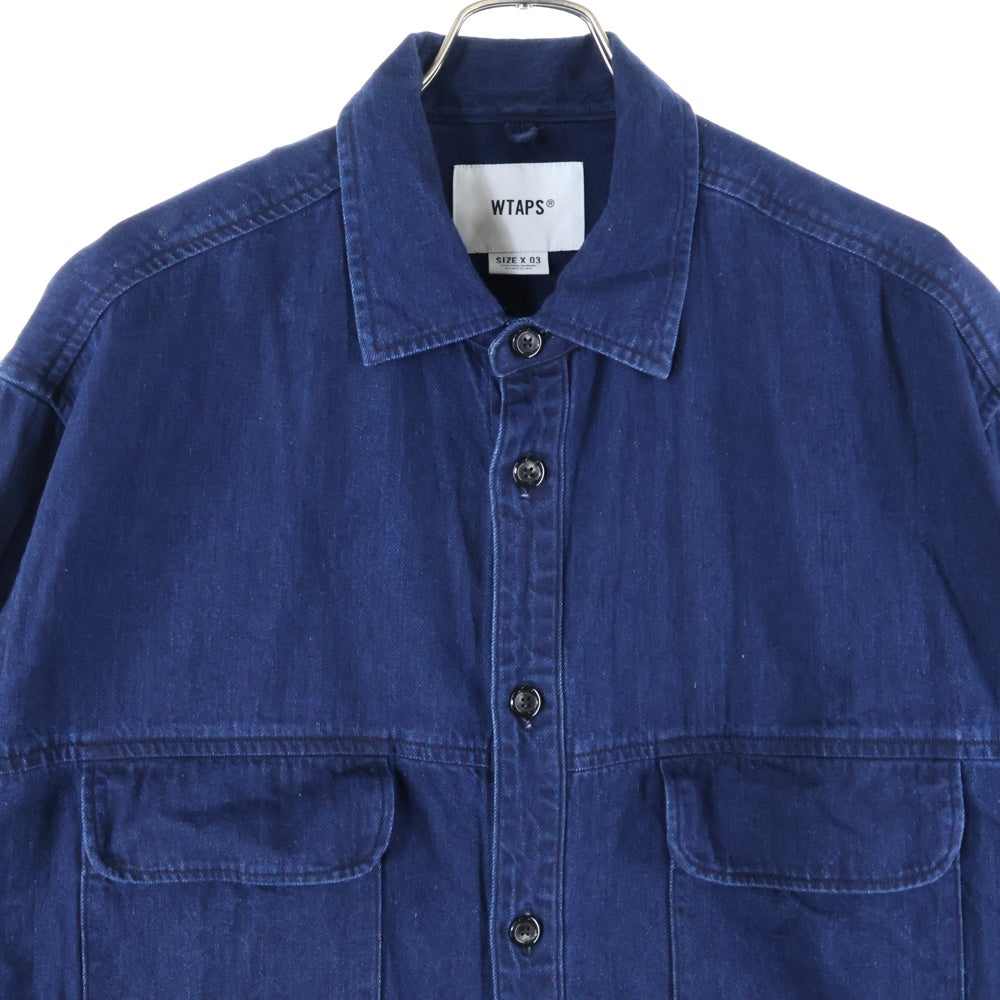 WTAPS(ダブルタップス) 23SS WCPO LS COTTON DENIM 231WVDT-SHM01 長袖デニムシャツジャケット インディゴ