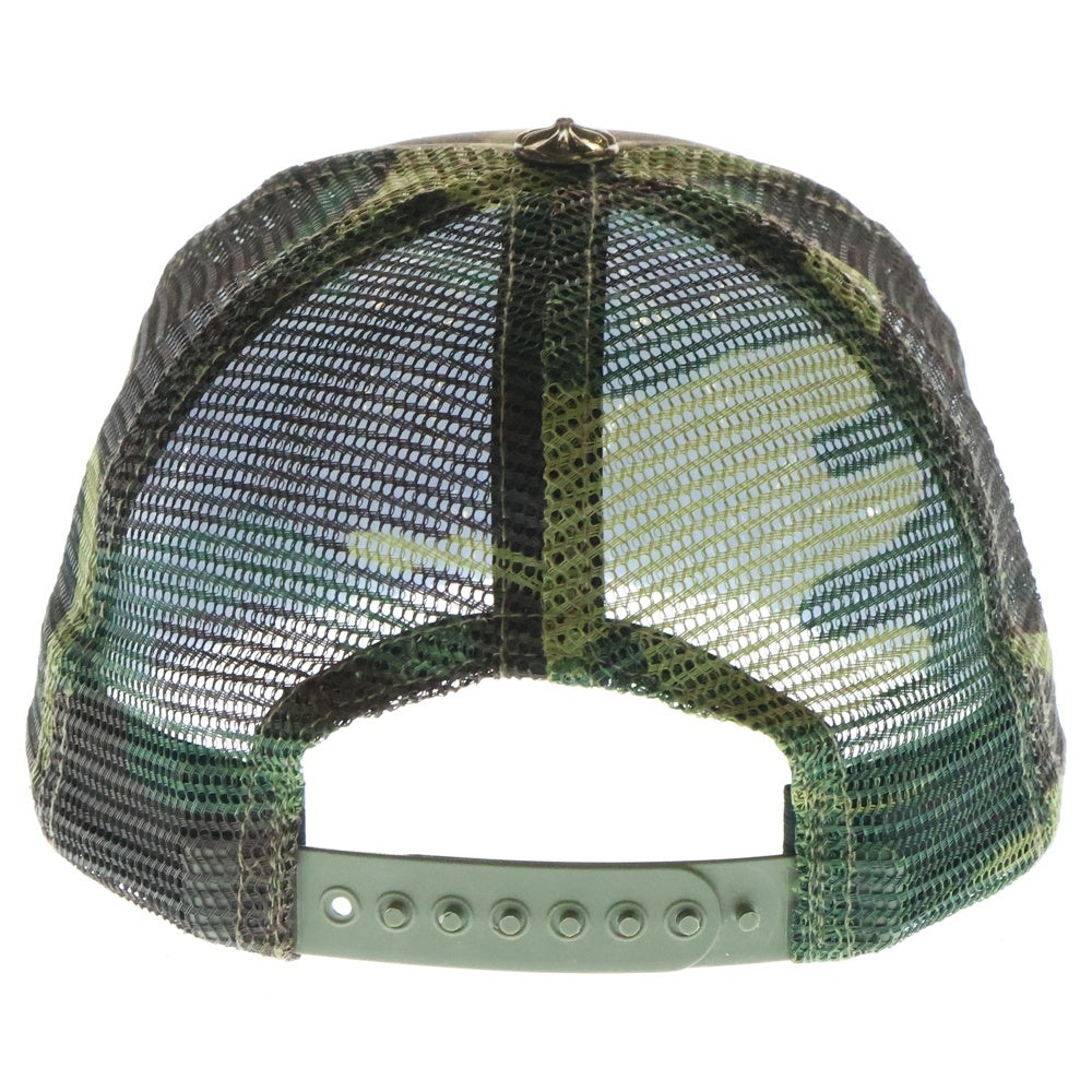 CHROME HEARTS(クロムハーツ) TRUCKER CAP トラッカーキャップ FUCK刺繍パッチクロスボール付メッシュキャップ 帽子 カーキ